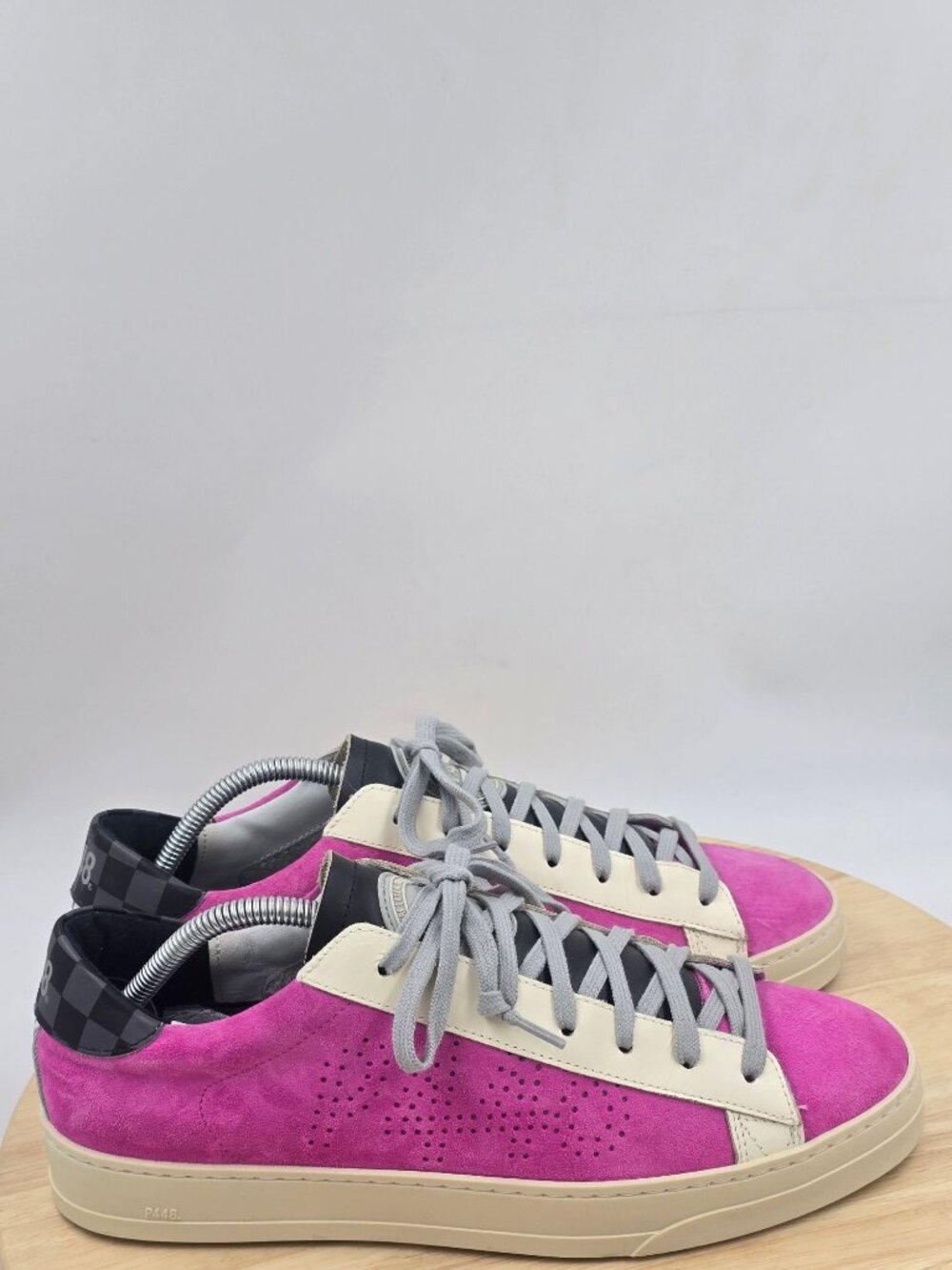 P448 Jack Logo-Perforated Leather Sneaker FUSCIA Mens SHOES SIZE EU 43 U.S 10.5